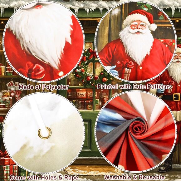 Christmas Santa Garage Door Cover Decorations, 6x13 ft Vintage Christmas Santa's - Picture 4 of 10